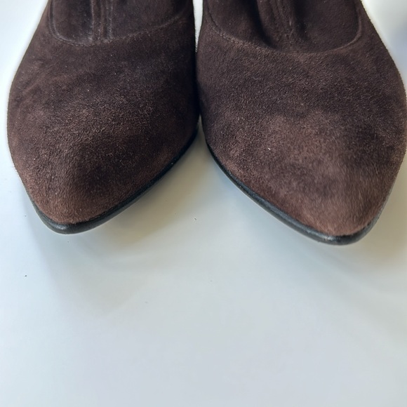Stuart Weitzman Brown Suede Stiletto Sock Boot Sz 8 - Picture 6 of 14